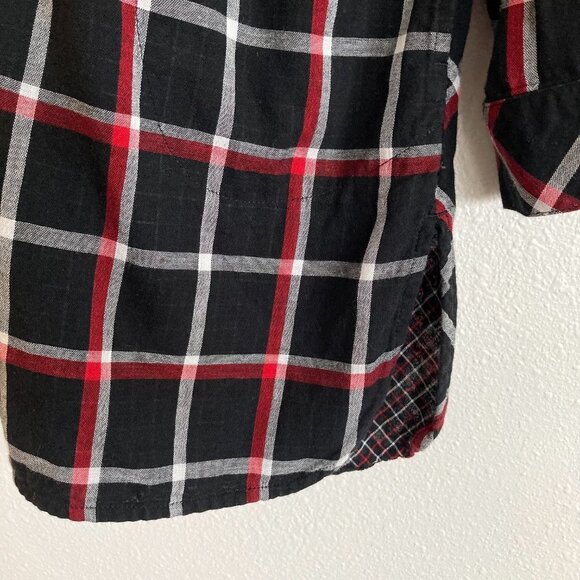 J. Jill Plaid Button Down Tunic Long Sleeve Shirt - Picture 3 of 9